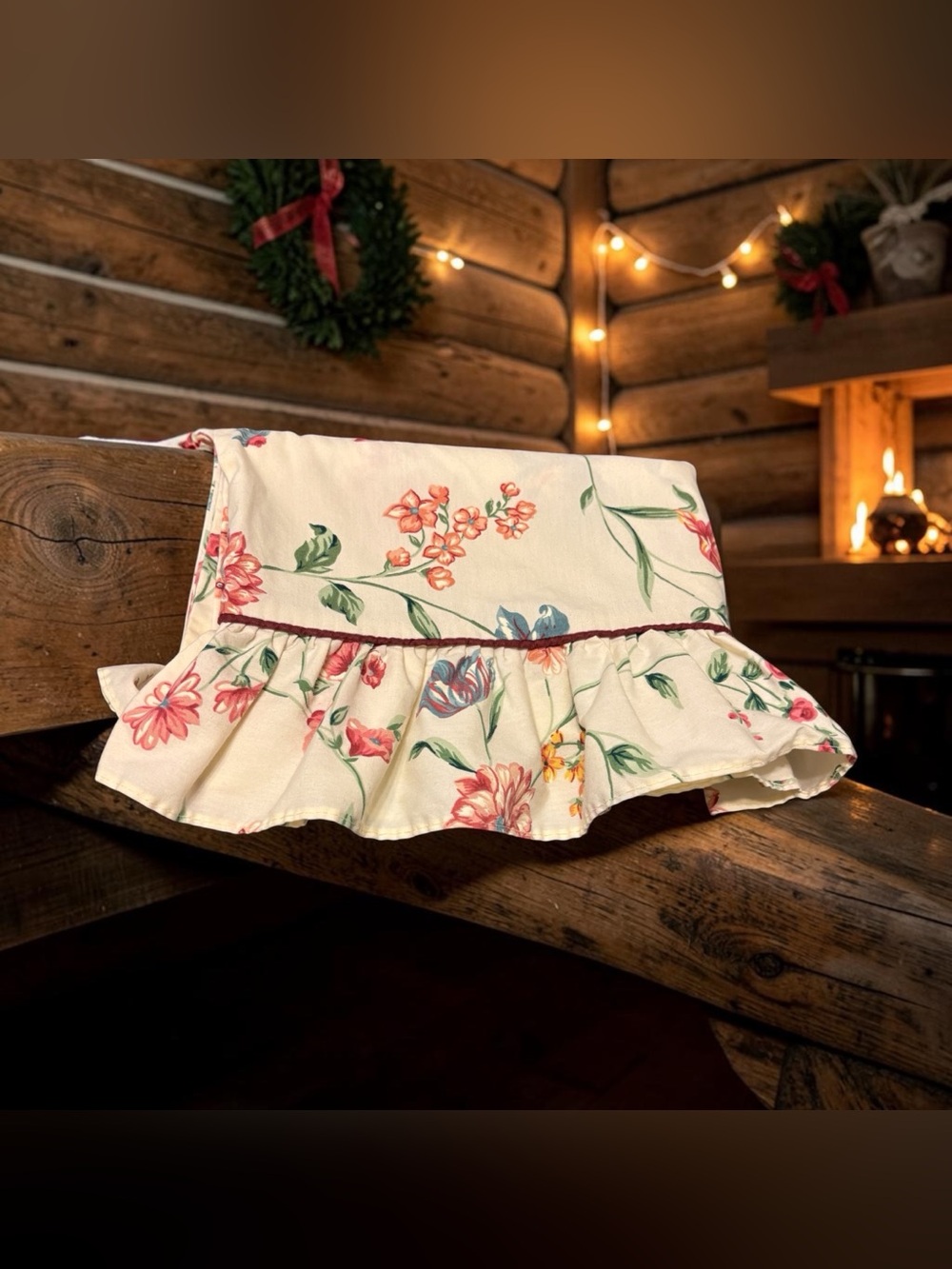 Vint Croscill Ruffle Floral “Iris” Standard Pillowcase Pink Tulip Morning Glory